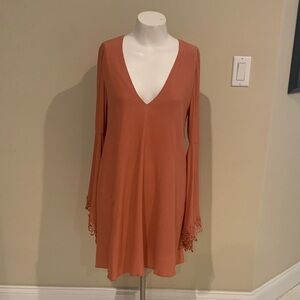 Forever 21 Rust Long Sleeve Dress